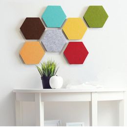 Hexagon Wall Stickers Selfadhesive Felt Sheet Panels Solid Colour Wall Sticker Message Board Wall Stickers Decorative BEC11155475653