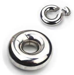 16 Sizes Scrotum Pendant Stainless Steel Cockrings Lock Rings Work Testicular Pendants Interest Balls Adult Sex Toys for Men BB103762243