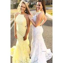 Mode Spaghetti -remmar Prom Lace Long Evening Dress for Special Party Dresses Robe de Soiree Custom Made L86 0510