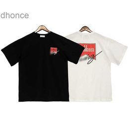 2024 Trend Designer Summer Fashion Trends International High Street Rhude Youth Loose Off Shoulder Casual Bottoming Printed Short Sleeve Couple T-shirt