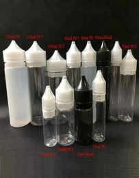 Fast PET PE Gorilla Bottles 15ml 30ml 50ml 60ml 100ml 120ml Unicorn Plastic Dropper Black Bottles with Tamper Proof Child7015574
