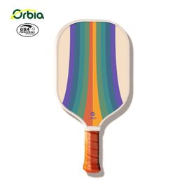 Orbia Pickleball Paddle With Rainbow Colour Carbon Fibre Pickleball Racket Honeycomb Core Carbon Fibre Surface Pickleball Paddle 240507