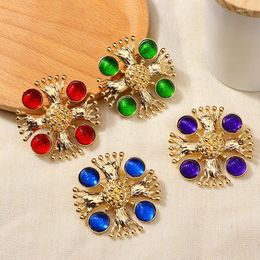 Brooches Medieval Baroque Beads Colored Geometric Vintage Round Brooch Court Style Corsage Pin Unisex Badges