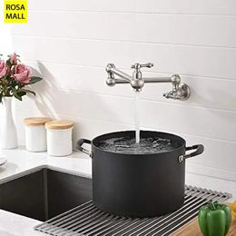 Kitchen Faucets Pot Filler Faucet Brass Sink Wall Mount Folding Water Kettle Double Joint Swing Arms Valves Taps