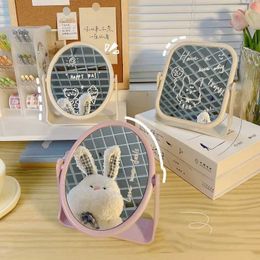 Compact Mirrors Makeup mirror oval rectangular rotating INS Nordic dormitory small portable home makeup Q240509