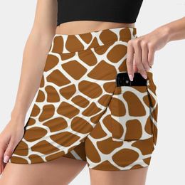 Skirts Giraffe Print Scribble Pattern Animal Women's Skirt With Hide Pocket Tennis Golf Badminton Running