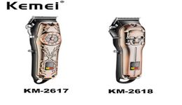 Kemei KM2618 KM2617 Professional Metal Electric Hair Clipper Rechargeable Waterproof Trimmer Men Cordless Haircut Machine 2618 22300892