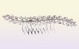 Korean Bride Comb Vintage Silver Colour Women Rhinestone Crystals Hair Combs Bridal Wedding Hair Jewellery Lady Hairpieces JCH1102099010