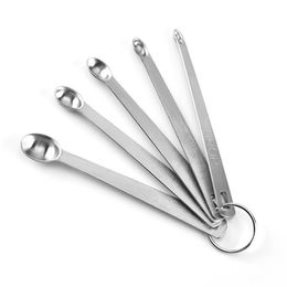 5pcs set mini Measuring Spoons Stainless Steel Round Measure Spoon for Liquid Dry Ingredients Useful Sugar Cake Baking Spoon kitch7590708