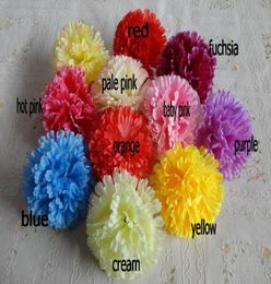 100pcslot 9cm Flower heads Artificial Carnation Flower head Fabric silk Carnation Flower Heads 9 Colors6544753