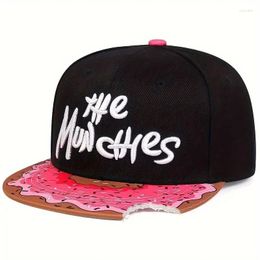 Ball Caps Hat Men's Notched Donut Flat Top Baseball Women's Hip-hop Embroidered Edge Trendy And Fashionable