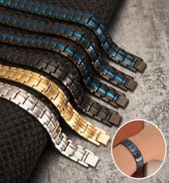 Vinterly Black Bracelet Men Hand Chain Energy Health Germanium Magnetic Bracelet Men Stainless Steel Bracelets For Women11404726