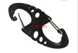 1000pcslot Black Plastic SBiner Clip For Paracord Bracelet Carabiner S Keychain keyring Bulk Package2121301