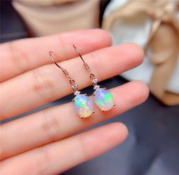 Other LeeChee Opal Drop Earring For Women Anniversary Gift 810MM Nautral Colourful Gemstone Fine Jewellery Real 925 Sterling Silver1621793