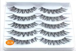 Invisible Band Black Colour fake eyelash 5pairsbox Transparent Band 3D Lashes Natural Long Wispy False Eyelashes8837612