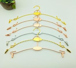 300pcs Coloured Metal Lingerie Hanger With Clip Bra Hanger and Underwear Briefs Underpant Display Hangers SN6042142016