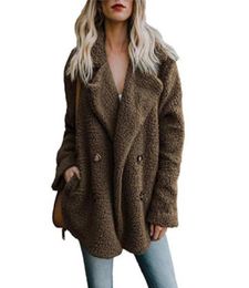 Weweya Winter 2018 Warm Fluffy Outwear Winter Coat Women Faux Fur Coat Women Pocket Button Teddy Jacket Female Woman Jacket1769235