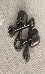 10pcs Ma Tools Hat Jacket Lapel Pin Piston Wrench Antique Nickel Biker Factory Whole 3D Masons Brooch Pins46770843177888