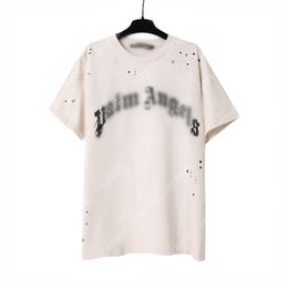 Palm PA 24SS Summer Letter Printing Paint spot LogoT Shirt Boyfriend Gift Loose Oversized Hip Hop Unisex Short Sleeve Lovers Style Tees Angels 2222 XJY