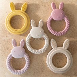 FZYE Teethers Toys 1 piece of baby teeth silicone toy without bisphenol A cartoon rabbit care gift health mole chewing newborn accessories d240509
