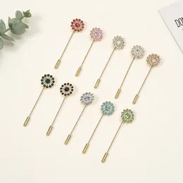 Scarves 10pcs/Bag Double-Layered Flower Diamond One-Word Brooch Pins Elegant Ethnic Accessories For Women Muslim Hijab Scarf