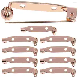 Brooches 10 Pcs Pin Backs Safety Brooch Base Brass DIY Accessories Copper Bar