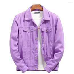 Men's Jackets Mens Jeans Coats Casual Denim Outerwear Spring Men Veste Homme Jacket Male Purple Orange Tops 2024 Slim
