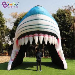 6mLx4.5mWx4.5mH (20x15x15ft) Original design display inflatable shark head tunnel air blown ocean animal tent for party event entrance decoration toys sports