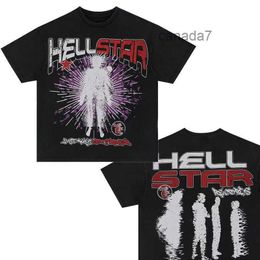 Hellsta Mens T-shirts Cotton T-shirt Fashion Black Shirt Clothing Cartoon Graphic Punk Rock Tops Summer High Street Streetwear 7823 ZQ5A H2YY