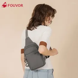 Waist Bags Fouvor Fashion Casual Women Small Chest Bag Outdoor Sports Messenger Travel Canvas Backpack 2802-05