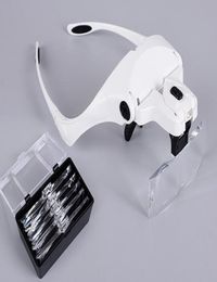 10X 15X 20X 25X 35X Adjustable 5 Lens Loupe LED Light Headband Magnifier Glass With Lamp is a good gift for elder3837454