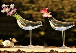 Standing Happy birds glass vases wedding decoration home decor stylish design flower pots planters9862004