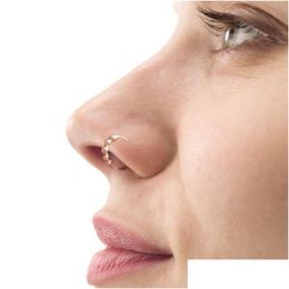 Nose Rings Studs Ring Piercing Jewellery Handmade Gold Filled Punk Faux Vintage Charm Hoop Fake 230614 Drop Delivery Body Dhbmv