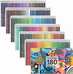 Pencils 180 oil colored pencils adult coloring books soft core paintbrushes art and craft supplies childrens gifts d240510