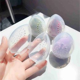 Makeup Tools New 1PC beauty sponge holder storage box makeup mixer puff holder empty cosmetic egg shaped rack transparent puff drying box d240510