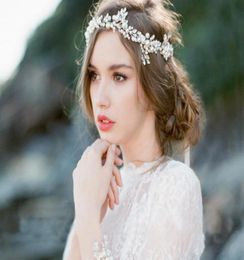 2019 Fashion Silver Pearl Bridal Hair Vine Jewelry Handmade Wedding Headband Accessories Crystal Women cheap Headpiece2915384