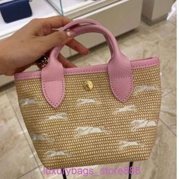 Designer Bag Stores Are 95% Off Grass Woven Embroidered Mini One Shoulder Water Bucket Dumpling Crossbody Womens3ZZ9