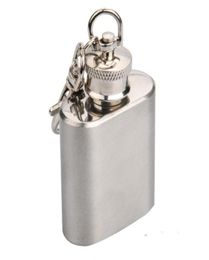 1oz Mini Hip Flask Portable Liquor Wine Pot Stainless Steel Metal Hip Flask Travel Whiskey Bottle with Keychain SN5169059024