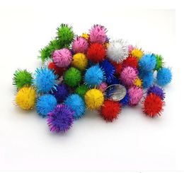 Arts Craft Pom Poms Glitter Poms Sparkle Balls Assorted Color with Glitter Tinsel For DIY Craft Party Decoration Cat Toys Multiple5574974