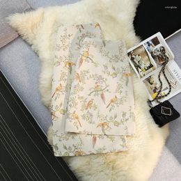 Skirts Seoulish 2024 Vintage Bird Floral Embroidery Women's Wrap Skater Korean High Waist Back Split A-Line Female