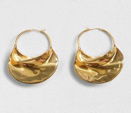 Irregular Metal Basket Large Hoop Earrings For Women Big White Enamel Statement Huggie Earrings Nickel whole Bijoux3720247
