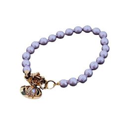 Charm Westwood Baroque Pearl Bracelet Female Light Luxury Style 3D UFO High Version Nail
