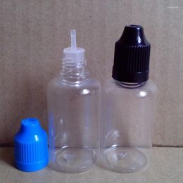 Storage Bottles 100pcs Empty 30ml Clear Bottle PET Hard Plastic Dropper With Childproof Cap E Liquid Needle Vial