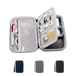 Dual Layer Mobile Hard Disc Storage Bag Data Cable USB Drive Power Bank Digital Box 240510