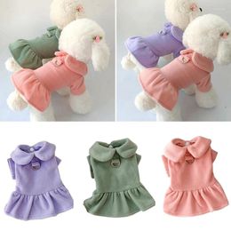 Dog Apparel Autumn Winter Woollen Princess Skirt Christmas Pet Sweet Skirts For Puppy Chihuahua Solid Holiday Cat Dress Clothes