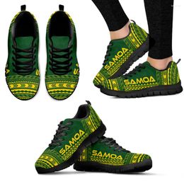 Casual Shoes INSTANTARTS Green Samoa Print Sneakers Polynia Design Summer Comfortable Sport Tribal Ethnic Flats Chaussure