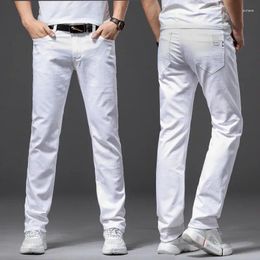 Men's Jeans Spring And Summer White Soft Stretch Denim Men Fashion Casual Classic Style Slim Trousers Male Brand Advanced Pants