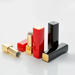 Storage Bottles Red/Black Press-type Empty 12.1mm Lipstick Tube Square Lip