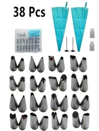 Cake Decorating Supplies Icing Nozzles with Stainless Icing TipsPastry BagsCouplersFlower Nails Bakery And Pastry Tools JK20064647867