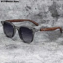 Sunglasses Mens womens fashionable retro wood grain sunglasses polarized UV protection bicycles outdoor photography Q240509